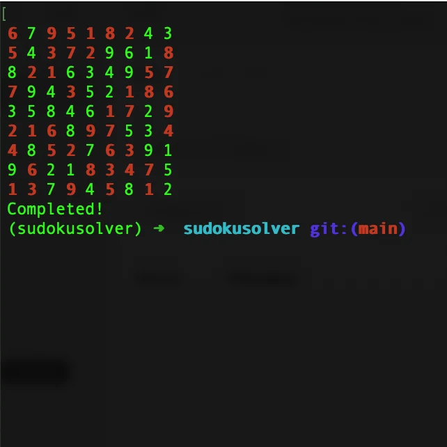 Sudoku solver with DFS in Python
